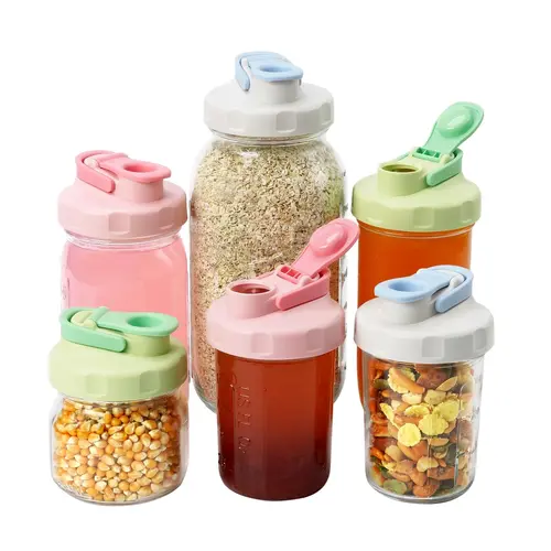 Soligt 4/6 Pack Colorful Mason Jar Lids, Pour Spout Flip Cap Lids for Ball Brand Mason Jars, Leakproof, Portable & Refrigerator Safe Drinkware