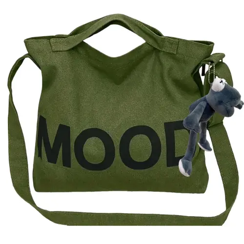 2026 New Letter Canvas Crossbody Shoulder Bag, Simple Versatile Fashion Single-Shoulder Backpack, Daily Commute Short Trip Preferred Shoulder Messenger Bag