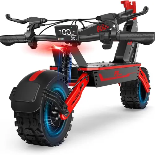 All Terrain Electric Scooter, 1500W Powerful Motor, 52V/20Ah Battery, Up to 34 MPH, 43 Miles Long Range,   Dual Shock Absorption, Front & Rear Disc Brakes ,11" Anti-Slip Off-Road Tires,   3-Second Folding Design, Folding Commuter    Electric Scooter