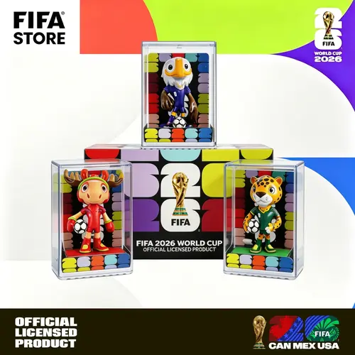 [FIFA Official Licensed] 2026 World Cup Collectible Set 3 Pieces Figure Box with Strong Display Value & Gift Appeal Transparent Showcase Packaging,summerwin