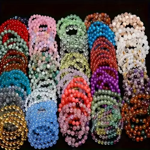 Women's 60pcs Bohemian Handmade Beaded Charm Bracelets & Bangles Set - Colorful Cracked Glass (Boho Crack Texture), Whimsical Unisex Wrist Stack, Daily Wear/Vacation Use, BFF Gifts, Accessories for Women, Bohemian Look Costume Jewelry
