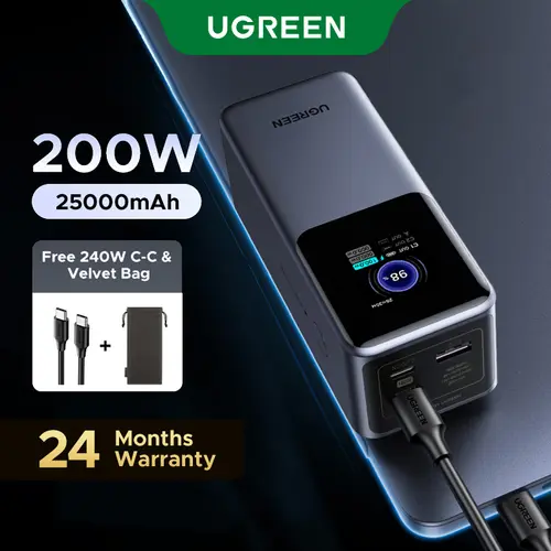 UGREEN Portable Charger - EDC Gear Everyday Carry Power Banks (20000mAh 130W,25000mAh 200W,12000mAh 100W PD Fast Charging) with LED Display Screen, 65W Charger for iPhone 17/16 MacBook Air/Pro Lenovo Laptop, International Travel Back to School Gadget
