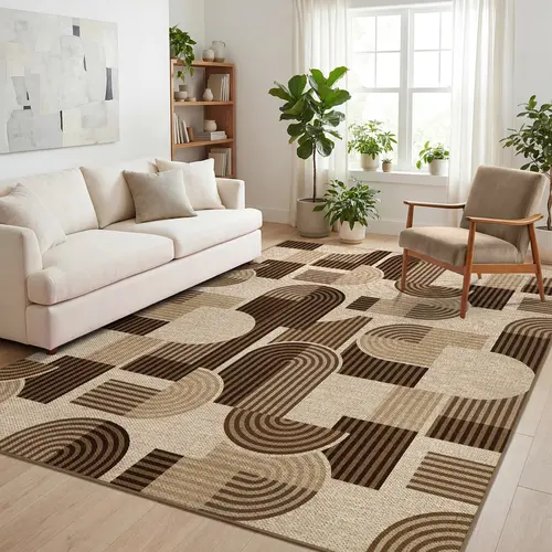 Garvee Modern Geometric Print Washable Area Rug Large Size Non Slip Foldable Non Shedding Jute Rug For Bedrooms Living Rooms Dining Rooms Entryways And Game Rooms waterproof area rug