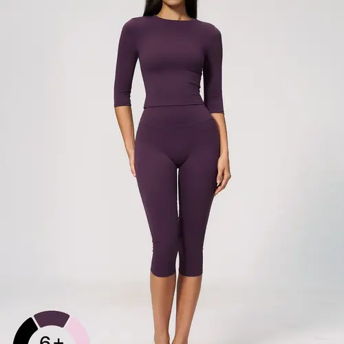 New Fleece Sports Set for Women, High Waist Slim Fit Pilates Training Running Fitness Yoga, Two-Piece Set Stretchy Sports Outfit