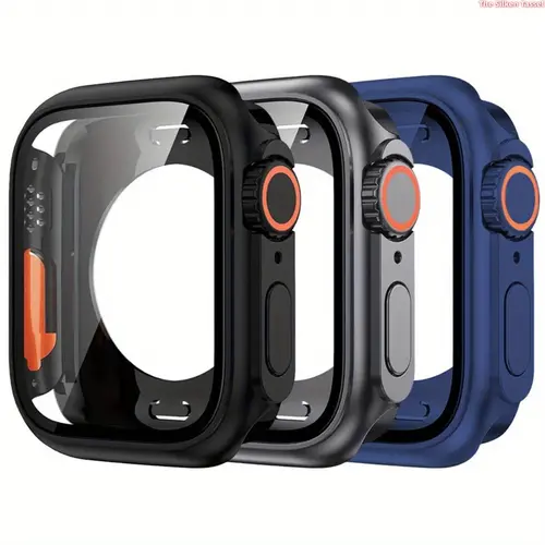 3-Pack Premium Full Coverage Watch Case Accessories - Shockproof, Anti-Scratch, HD Cover for Wearable Devices (S10/S11 42mm Included, Fits 40/41/42/44/45/46mm Series 4-11 SE2) - Full Coverage Protection, Safeguarding Your iWatch (No Device Included)