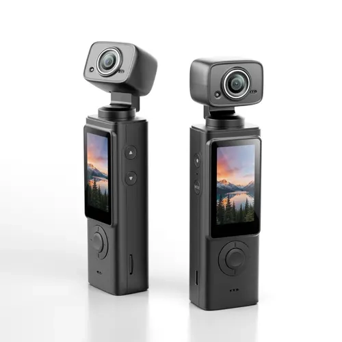 2K Pocket Camera with 330-Min Battery – 270° Rotating Lens, 21 Filters, Lightweight 100g – Vlog & Travel Camcorder (SD Card Not Included)