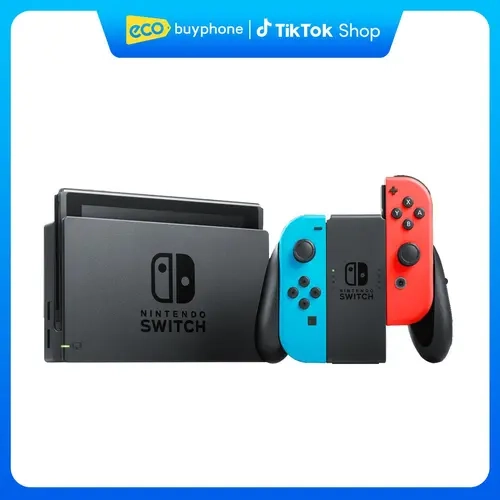 Refurbished Nintendo Switch Handheld Game Console (HAC-001-01) - 32GB Neon Compact Model, 32GB Memory, Durable Joy-Con Pair, Adjustable LCD Touchscreen, Rechargeable Portable Game Console, Charging Cable Included, Excellent Condition