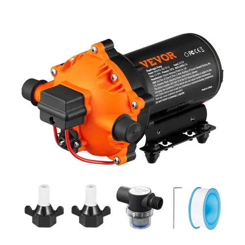 【Summerfinds】VEVOR 12V Automatic Self-Priming Diaphragm Water Pressure Pump - 70 PSI, 5.5 GPM, Portable High-Pressure Pump for Boats, RVs, Vehicle Accessories, High Pressure Pumps Portable