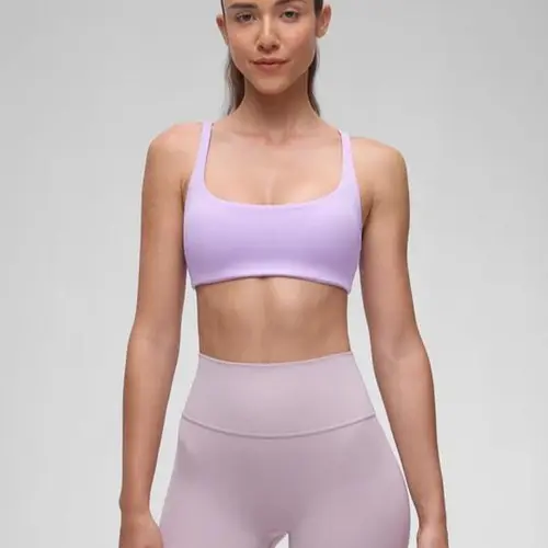 CRZ YOGA Butterluxe Spaghetti Strap Sports Bras for Women - Square Neck Yoga Wireless Bra Padded Cami Crop Top
