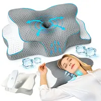 SAHEYER Cervical Pillow, Cooling ice Silk Pillowcase, Ergonomic Supportive Memory Foam, Soft Comfy Bed Pillow for Neck Support,Summer Essentials, Neck Pillows for Side Sleepers,Back,Stomach Sleepers, Summerwins, cozy pillows，Deep sleep pillow