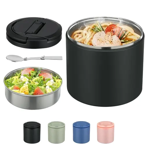 [Auction bidding]40oz Portable Vacuum Insulated Stainless Steel Soup Jar for Adults - Leak-Proof Tableware Lunch Container with Carry Handle, Silicone Cover, Spoon, BPA-Free, Wide-Mouth, Dish-Safe Canister