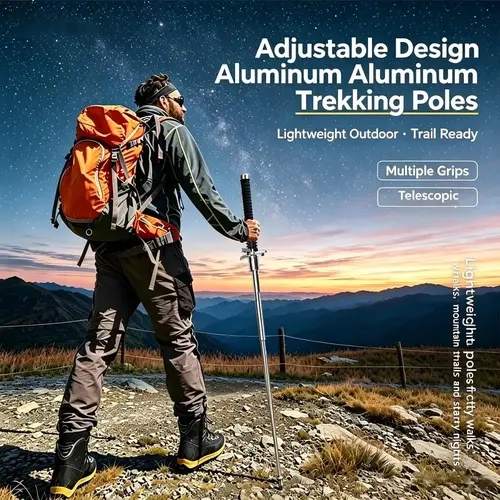 37 inch Collapsible Trekking Pole | Lightweight Aluminum Hiking Stick - Durable Retractable Walking Poles for Outdoor Mountaineering ,Backpacking& Camping