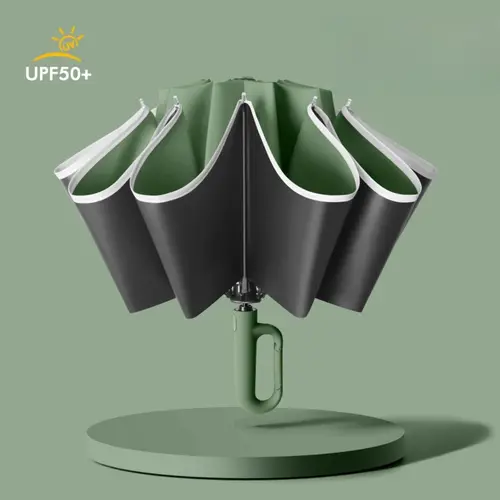 Large Folding Umbrella, 1 Count Automatic Open & Close Umbrella with Loop Handle, Waterproof Rainproof Umbrella for Car, Outdoor, Travel, Portable Outdoor Umbrella