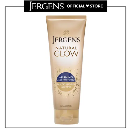 Jergens Natural Glow +Firming Self Tanner Body Lotion, Fair to Medium Skin Tone, Sunless Tanning Moisturizer with Collagen and Elastin. Helps to Visibly Reduce Cellulite, 7.5 Fl Oz Daily Moisturizing Blend Daily Moisturizing Blend