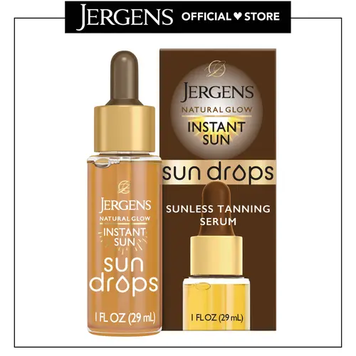 Jergens Natural Glow Instant Sun Drops, Sunless Tanning for Face and Body, Instant Sun Bronzing Drops