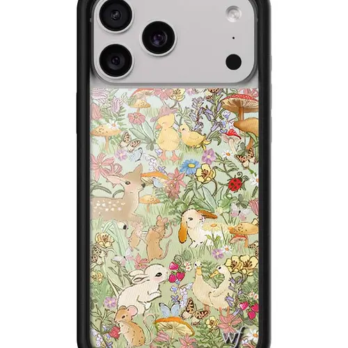 Wildflower Cases Taylor Giavasis Collab Limited Edition Furry Wildlife Deer-Bunny-Mouse Floral iPhone Case, Raised Black Protective Bumper, Women's Small Business Cellphone Protector, Mobile Device Accessories, Gift for Her