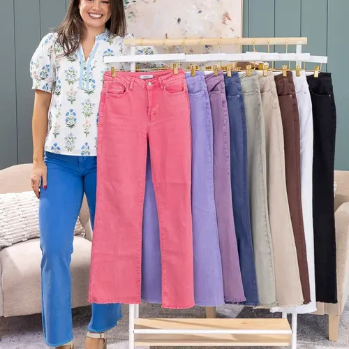 Zenana Acid Washed Frayed Raw Hem Straight Wide Pants | S-XL