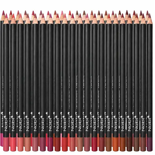 54 PCs NABI Lip Liner and  Eyeliner Pencils- 54Colors - Long Lasting, High Pigment, Smudge-Proof Makeup Set. Perfect for All-Day Wear, Easy to Apply- Matte