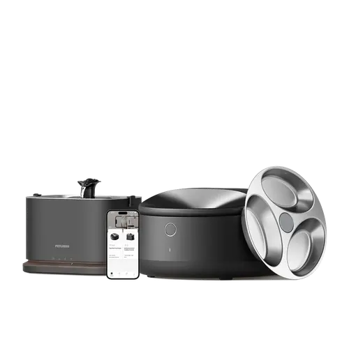 PETLIBRO Dockstream 2 Cordless Smart Fountain and PETLIBRO Automatic Cat Feeder Wet Food Dispenser Refrigerated APP WiFi Control,Cat Water Fountain