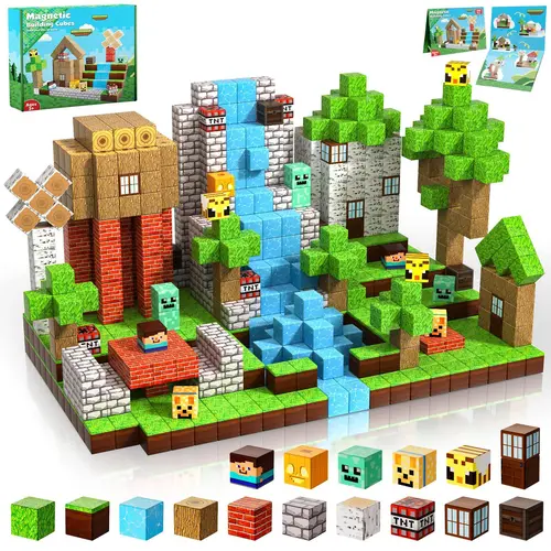 Magnetopia 100PCS Magnetic Building Set - 2026 Upgraded Creative Building Block, Sturdy Mag Hold 100 Magnet Cubes, STEM Kids Toys, Christmas Birthday Gifts for Boys & Girls Ages 3+ #backtoschool