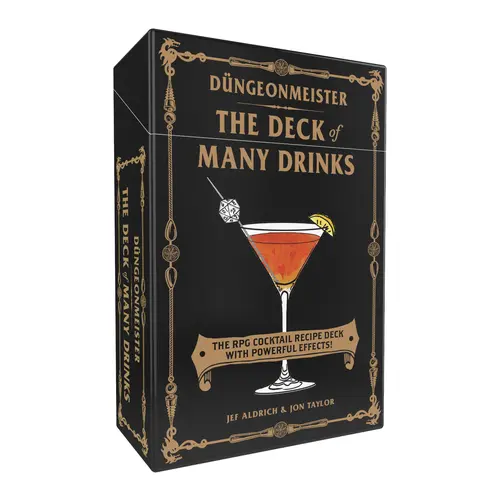 Dungeonmeister: The Deck of Many Drinks English Interactive Game Addition - 50 RPG Cocktails, 5e Effect Match, Turn Undead Recipe Booklet with Drinks and Effects for Tabletop Roleplaying Enthusiasts