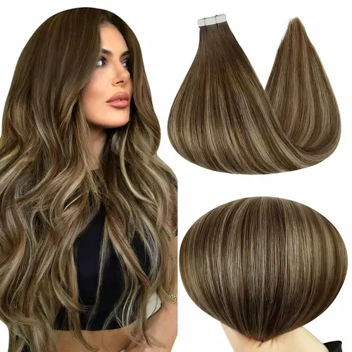 Full Shine Tape in Hair Extension Affordable Soft and Natural Human Hair Extensions 20Pcs/50G #tiktokshopsummersale
