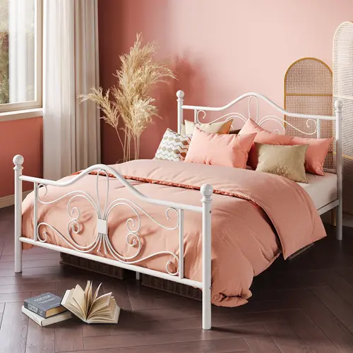 MUTICOR Twin/ Full/ Queen Platform Bed Frame, 【Frame Only No Mattress】Metal Bed Frame with Butterfly Pattern Design Headboard & Footboard, No Box Spring Needed, #TikTokShopDealsforYouDays#DealsforYouDays#Summervibes#Summergarden