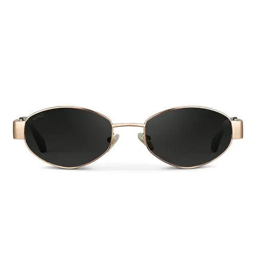 Verona | Gold Frame 90s-Inspired Oval Sunglasses For Women