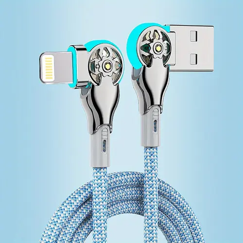 65W Dual Elbow Rotating Fast Charge PD Cable - Electronic Charger for iPhone Users, High-Power Quick Data Cable, Lightweight Multi-Device Mobile Phone Accessory