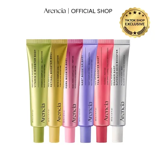 [The Ultimate Booster Shot Collection] All 6 Arencia Booster Shots: Vitamin C, Retinal, Eraser, NAD+, PDRN & TXA | Targeted K-Beauty Serums for Radiant, Smooth & Healthy-Looking Skin | Korean Skincare