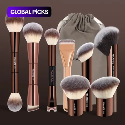 MAANGE Professional Beauty Brush Set with Storage Bag, 8-Piece/10-Piece Multifunctional Makeup Brushes Set Kit, Makeup Tool Gift for Women and Girls #GLOBAL PICKS