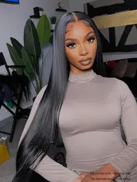 40-Inch Long Straight Lace Front Wig for Women, Gorgeous Fluffy Synthetic Wig without Bangs, Glueless Frontal Wig for Parties and Daily Use, Synthetic Glueless Wigs, Fashion Wig