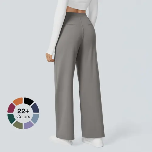 Halara Flex High Waisted Plicated Side Pocket Straight Leg Work Pants #BackToSchool