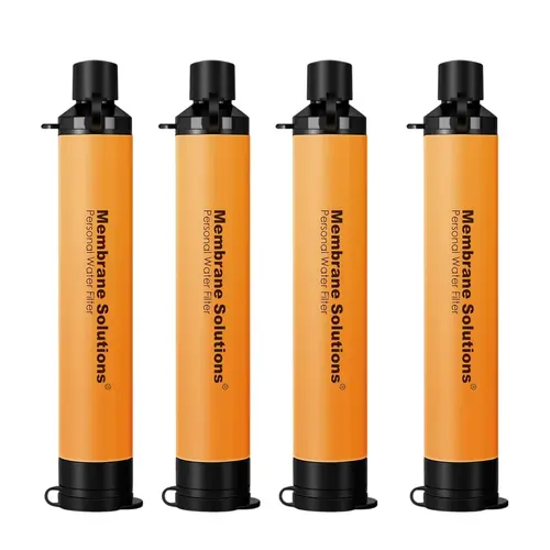 Membrane Solutions Pocket-Friendly Survival Straw Water Filter - BPA-Free ABS Plastic Emergency Preparedness Purifier with 0.1 Micron Filtration for Camping, Travel