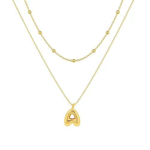Tewiky Gold Plated Personalized Alphabet Initial Pendant Necklace for Women - Cubic Zirconia Decor, Long Chain, Casual Daily Wear Fashion Accessory, All-Match Costume Jewelry, Valentine's Day Gift with Jewelry Box
