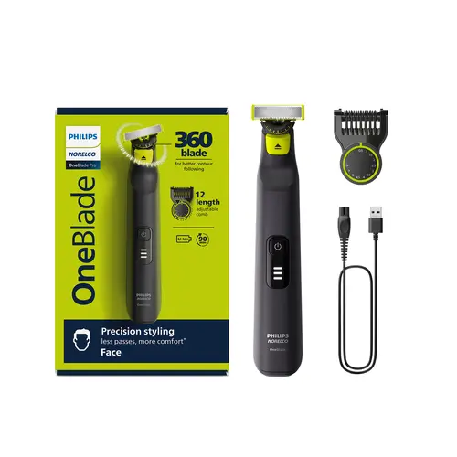 Philips Norelco OneBlade 360 Pro Hybrid Electric Trimmer Facial Razor