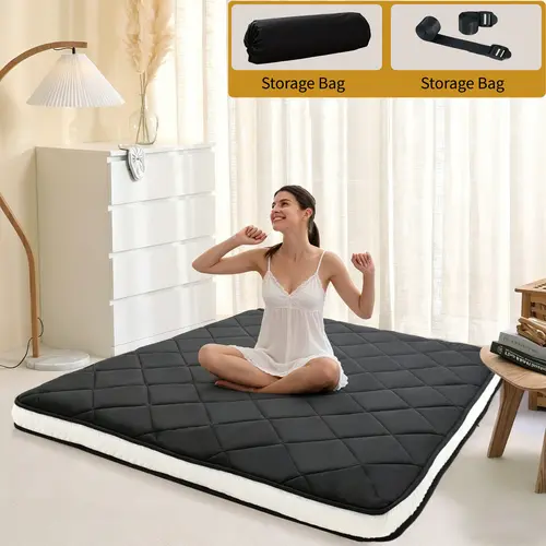 [Extra Storage Bag] Lilypelle Japanese Floor Mattress Futon Mattress, Foldable Mattress Topper Thicken Tatami Mat Roll Up Mattress, Folding Sleeping Pad Breathable Floor Lounger Guest Bed for Camping Couch, Twin Full Queen Durable Memory Foam