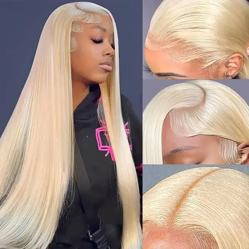 Cute Bein 40 Inch 613 Blonde 13x6 HD Lace Frontal Wig  Pre Plucked Corlored Lace Front Human Hair Wigs For Women Can Be Dyed & Restyle