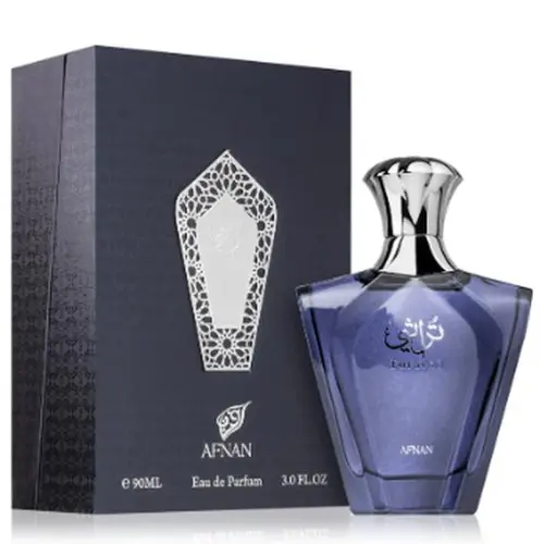 Afnan Turathi Blue EDP Men's Cologne - Woody Aromatic Fragrance with Bergamot, Aromatic Amberwood, Musky Notes, 3.06oz (90ml) Longlasting Packaged Bottle-Shaped Men's Colognes for Daily Use