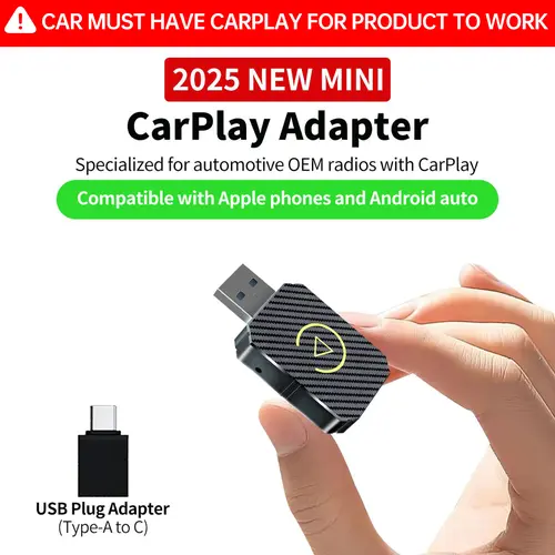 Yurnlv Wireless Apple CarPlay Adapter for Factory Wired Cars from 2016 Onwards - 2-in-1 Wireless CarPlay & Android Auto Adapter Easier Connectivity Compatibility Stable, Faster, Automotive