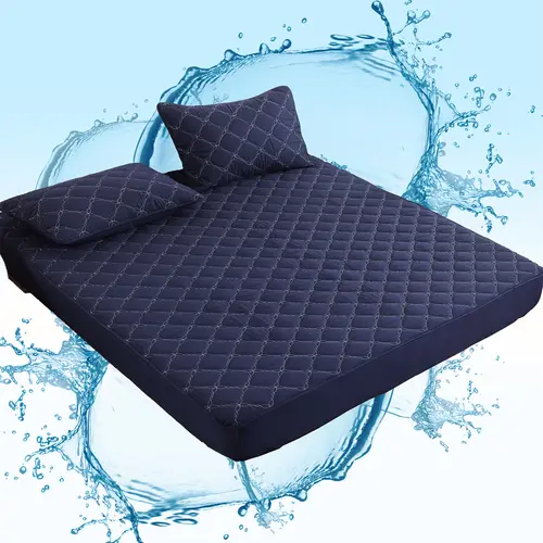Cosybay Queen/King/Full Size Waterproof Mattress Set - Durable Bed Sheets, 2 Pillowcases (Full:3pcs:54), 6-15" Deep Pocket, Quilted Breathable Topper Pad, Soft Solid Bedding, Washable Moisture-Proof Cover, #halloweenfinds #tiktokshopbacktoschool #dormtour