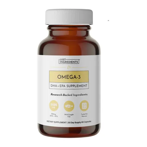 Just Ingredients Omega-3 DHA + EPA Supplement | Brain Health | Can Help Reduce Inflammation | Eye and Gut Health | Joint and Heart Health