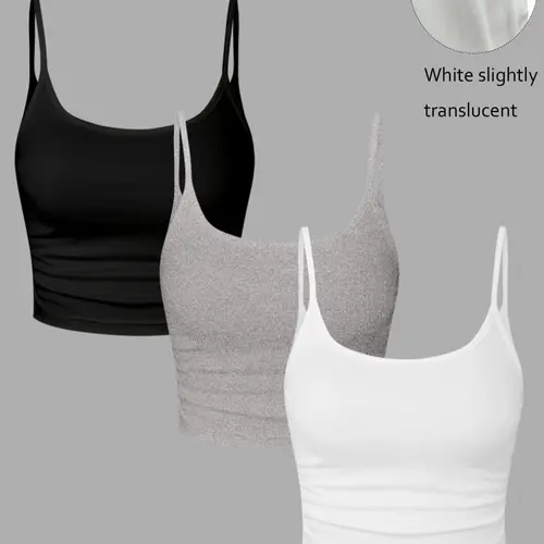 Women's Minimalist Solid Casual Summer Sleeveless Fitted Backless Ruched Crop Cami Top Casual Sleeveless Spaghetti Strap Top for Daily Wear, Ladies Clothes for All Seasons, Adjustable Cami Straps, Cute Tops, Elegant Sleeveless Cami