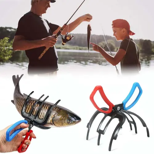 GJANSH Fish Claw Gripper, Fishing Pliers Gripper, 3 Claw Fish Gripper,Fish Culling System Fish Gripper,Metal Fish Control Clamp, Control Forceps for Catch Fish Fishing Accessories