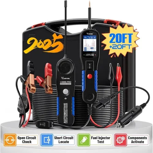 VDIAGTOOL V200Pro Automotive Power Probe Circuit Tester - 12/24V AC/DC Voltage Wire Tracer, Breaker Finder, Automotive Battery Relay Tester, 40FT Cable Portable Car Repair Tool, Fathersdaygift Vehicle Car Tools,father'sdaygifts,car accessories travelessen
