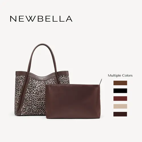NEWBELLA Kelly L 2-Piece Large PU Leather Tote Bag Set with Pouch, Fits up to 16-Inch Laptop for Work and Office #sohoch