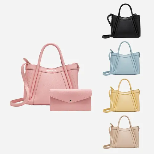 NEWBELLA Kelly S Women's 2-PC Handbag Wallet Set - Chic Waterproof Plain PU Top Handle Satchel Tote, Magnetic Closure, High-Capacity Everyday Mom Purse, Affordable Fashion Fashionable Bags (2026 Spring Deals)