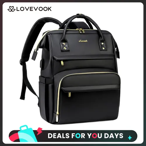 LOVEVOOK Vegan Leather Laptop Backpack with USB Port for Women -Spring Glow Up College, Business, Work, Teacher, Travel, School Backpack,TikTokShopBackToSchool
