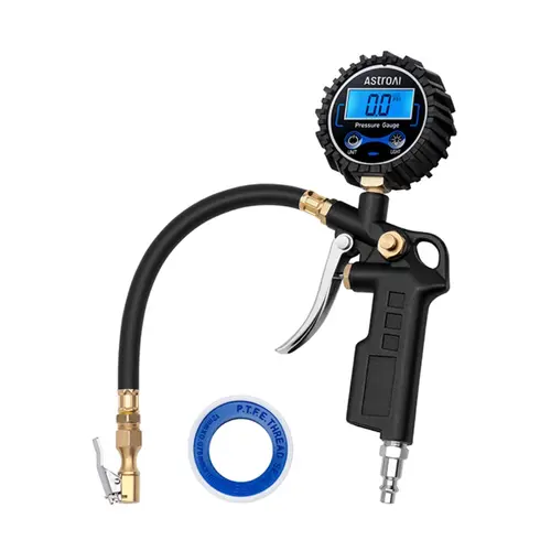 AstroAI Digital Tire Inflator Gauge (250 PSI) with NPT Air Chuck, Compressor Accessories, Durable Brass Components & Accurate Measurement - Automotive Vehicle Tool (Car, Vehicle Tire Inflator)