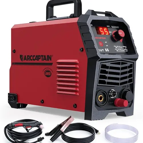 ARCCAPTAIN CUT55LED Plasma Cutter Welder, Non-Touch Pilot ARC High Frequency Air Plasma Cutting Machine, 120/240V Dual Voltage IGBT Inverter, 1/2" Clean Cut, 2T/4T Reflow, 1/4"-18 Digital Welding Machine, Tool Upgrade
